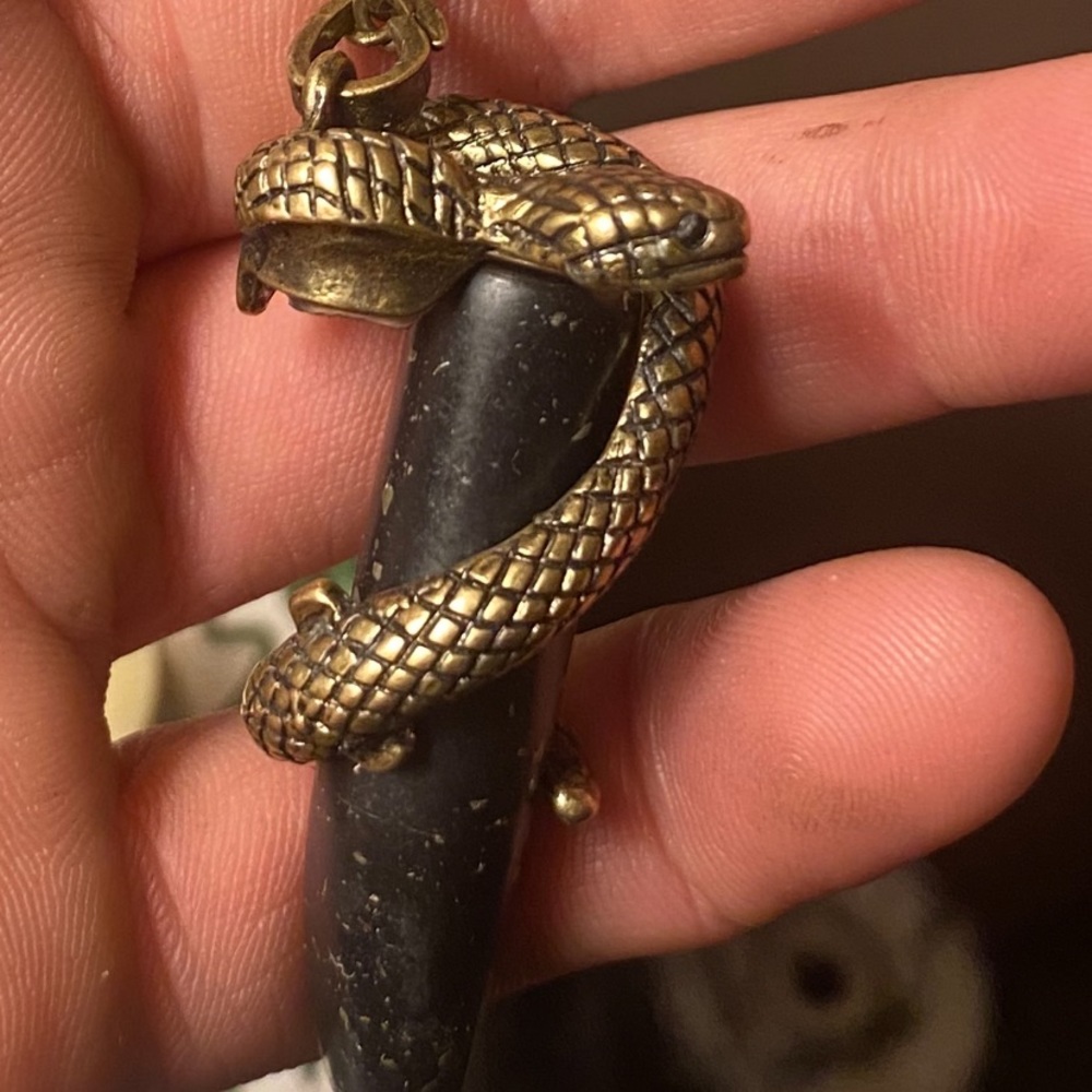 brass snake necklace